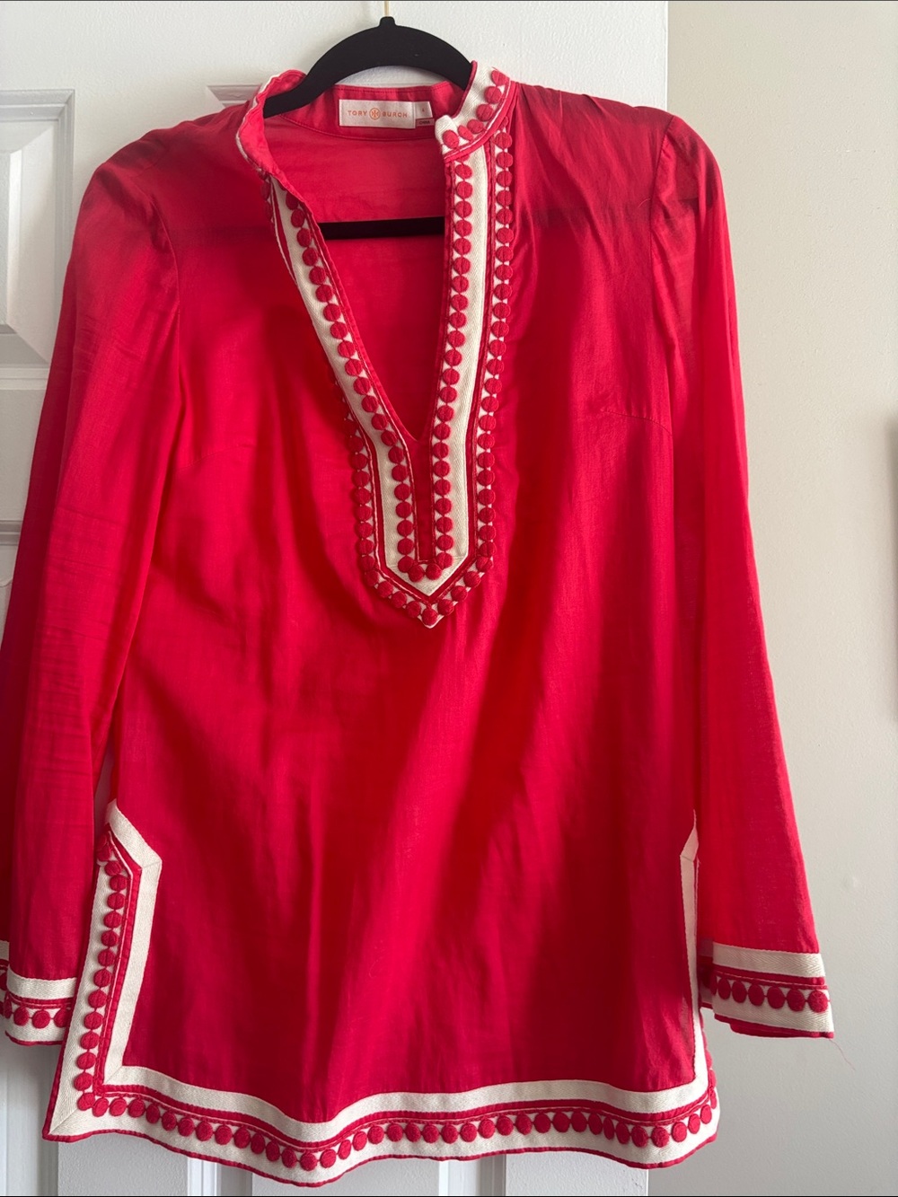 Tory Burch Fuchsia Tunic with White Trim